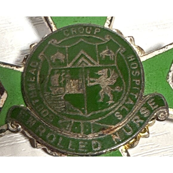 Southmead Group Hospital Enrolled Nurse Pin Bristol UK July 1969 Green Ham - Picture 2 of 4